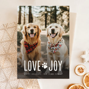 Kärlek Joy Cute Hund Photo jul Julkort