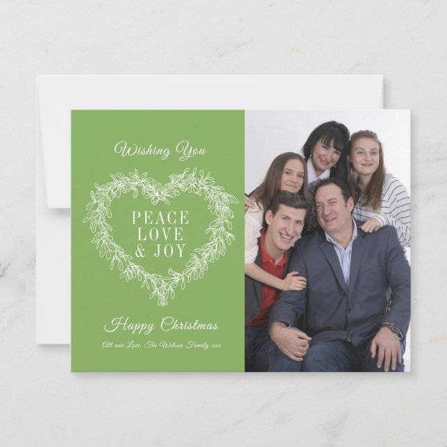 Kärlek joy grönt mistletoage hjärtfoto jul (Framsida)