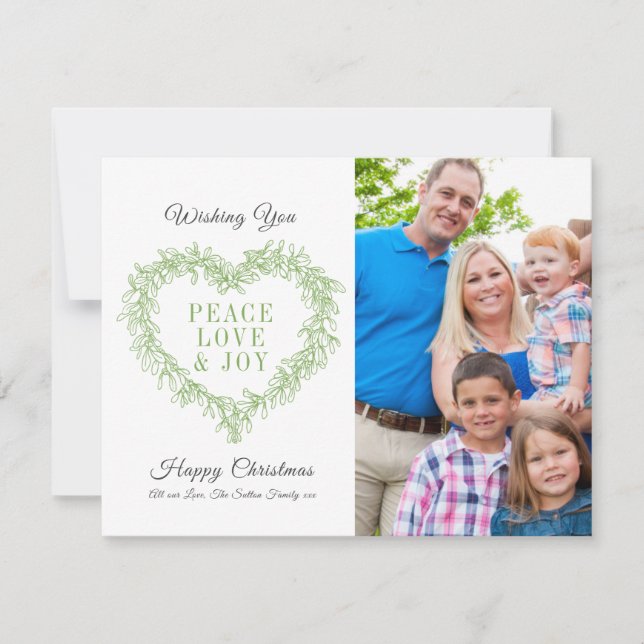 Kärlek joy grönt mistletoage hjärtfoto jul (Framsida)