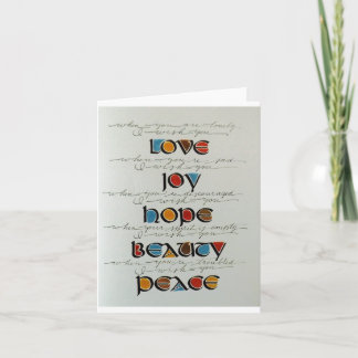 KÄRLEK JOY HOPE FRED BEAUTY NOTECARD HELGKORT