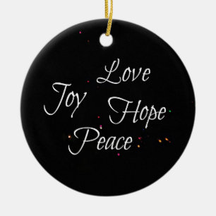 Kärlek Joy Hope Peace Julgransprydnad Keramik