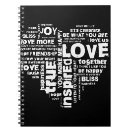 Kärlek Joy Inspiration Ord Valentine-dagen Anteckningsbok