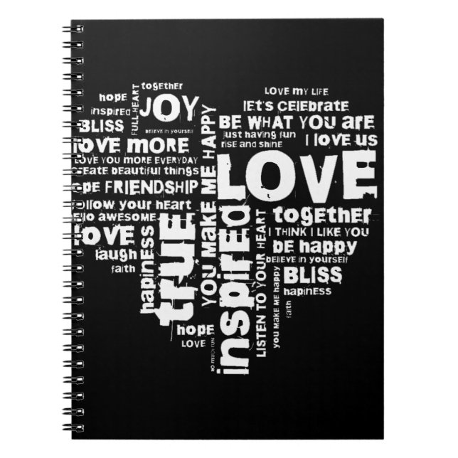 Kärlek Joy Inspiration Ord Valentine-dagen Anteckningsbok (Framsidan)
