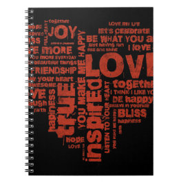 Kärlek Joy Inspiration Ord Valentine-dagen Anteckningsbok