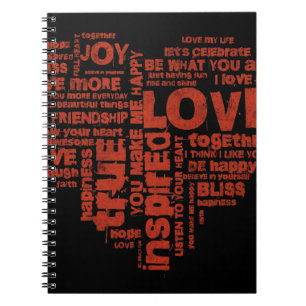 Kärlek Joy Inspiration Ord Valentine-dagen Anteckningsbok