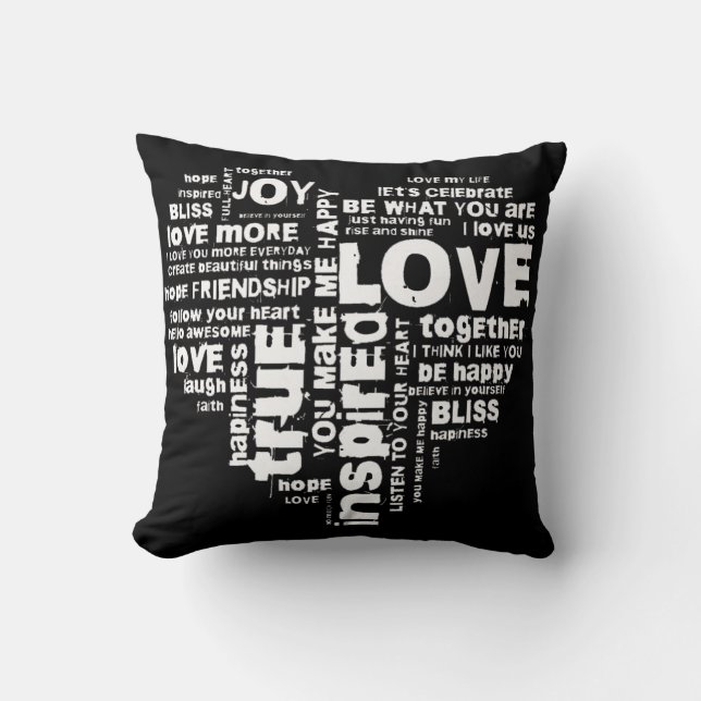 Kärlek Joy Inspiration Ord Valentine-dagen Kudde (Framsida)