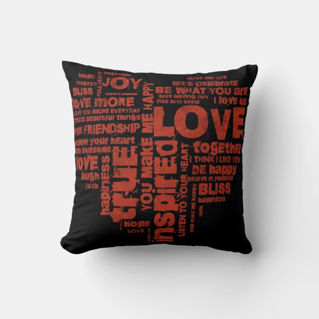 Kärlek Joy Inspiration Ord Valentine-dagen Kudde (Framsida)