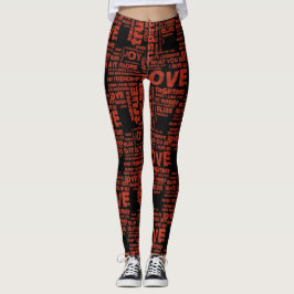 Kärlek Joy Inspiration Ord Valentine-dagen Leggings
