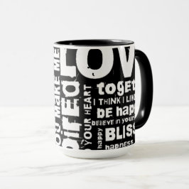 Kärlek Joy Inspiration Ord Valentine-dagen Mugg
