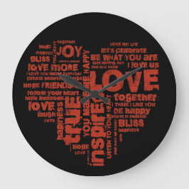 Kärlek Joy Inspiration Ord Valentine-dagen Stor Klocka