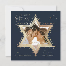 Kärlek Joy Light Elegant Guld Star av David Photo Julkort