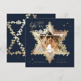 Kärlek Joy Light Elegant Guld Star av David Photo Julkort