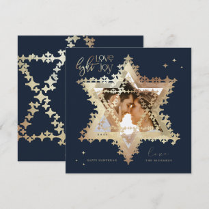 Kärlek Joy Light Elegant Guld Star av David Photo Julkort