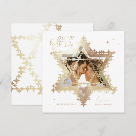 Kärlek Joy Light Elegant Guld Star av David Photo Julkort