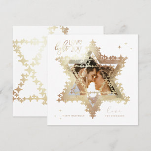 Kärlek Joy Light Elegant Guld Star av David Photo Julkort