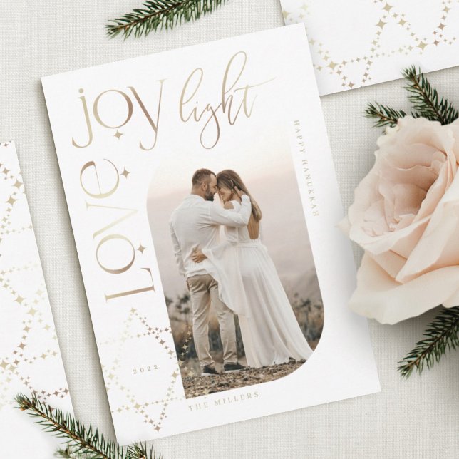 Kärlek Joy Light Star of David Lycklig Hanukkah Ph Julkort (Skapare uppladdad)