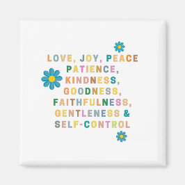 KÄRLEK, JOY, PEACE - blå blomma - illustration Magnet