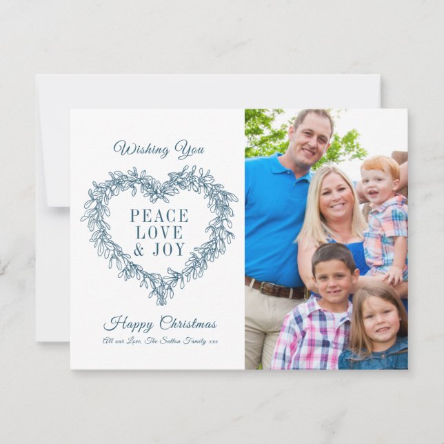 Kärlek joy peace blue mistletoe-foto jul (Framsida)