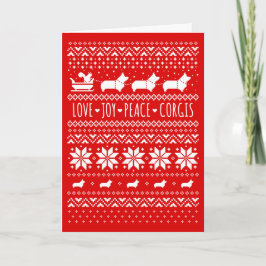 Kärlek Joy Peace Corgis Festive jul Helgdag Helgkort