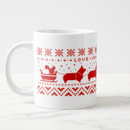 Kärlek Joy Peace Corgis Festive jul Helgdag Jumbo Mugg