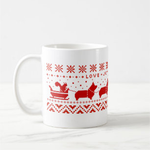 Kärlek Joy Peace Corgis Festive jul Helgdag Kaffemugg