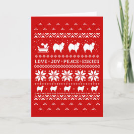 Kärlek Joy Peace Eskies Cute Hundar julkort Helgkort