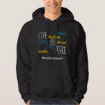 KÄRLEK JOY PEACE Hebrew Hanukkah Hoodie<br><div class="desc">Snyggt Hanukkah KÄRLEK JOY PEACE Hoodie med ANPASSADE,  inklusive hebreiska översättningar i blå typografi. Text är ANPASSADE,  i fodral vill du ändra någonting. LYCKLIG HANUKKAH är också anpassade,  så du kan ersätta med namn eller initialer. En del av Hahs samling. Matchande objekt är tillgängliga.</div>