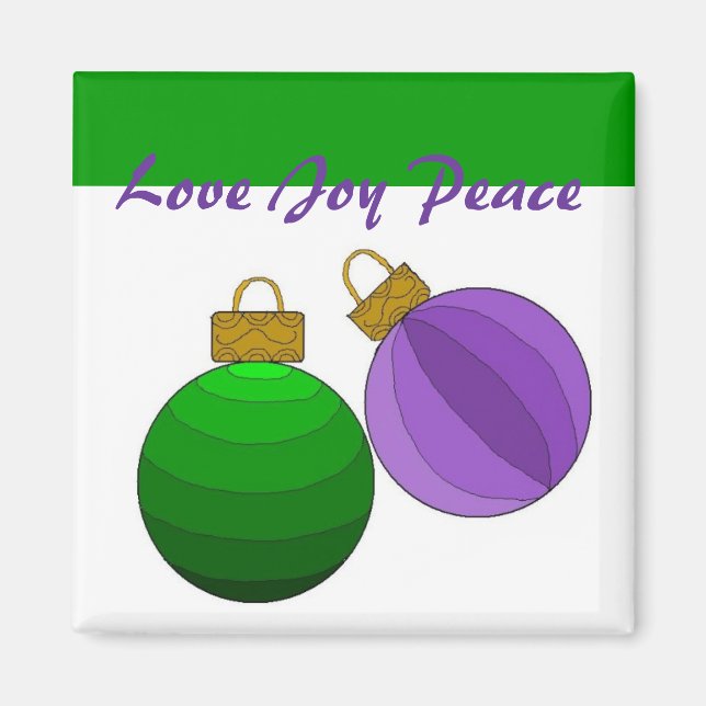 Kärlek Joy Peace - magnet (Framsidan)