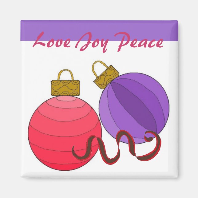 Kärlek Joy Peace Magnet (Framsidan)