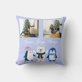 Kärlek joy peace polar björnpenguins 2 foto kudde