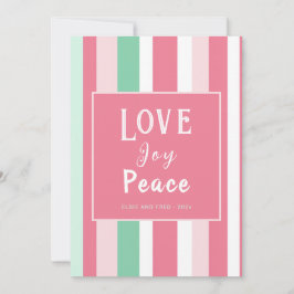 Kärlek Joy Peace Rosa Mint Rand julkort