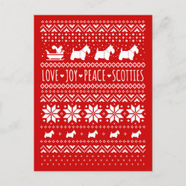 Kärlek Joy Peace Scotties Festive jul Helg Vykort