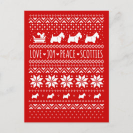 Kärlek Joy Peace Scotties Festive jul Helg Vykort
