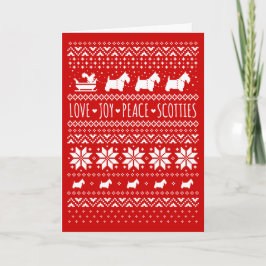 Kärlek Joy Peace Scotties Festive jul Helgdag Helgkort