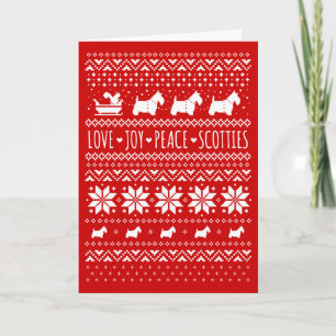 Kärlek Joy Peace Scotties Festive jul Helgdag Helgkort