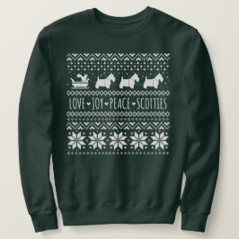 Kärlek Joy Peace Scotties jul Helgdag Hundar Lång Ärmad Tröja