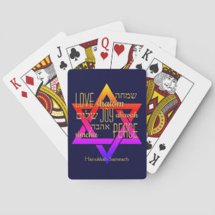 KÄRLEK JOY PEACE Star of David Hanukkah Casinokort