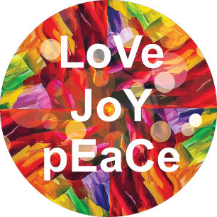 Kärlek Joy Peace Sticker Round Runt Klistermärke
