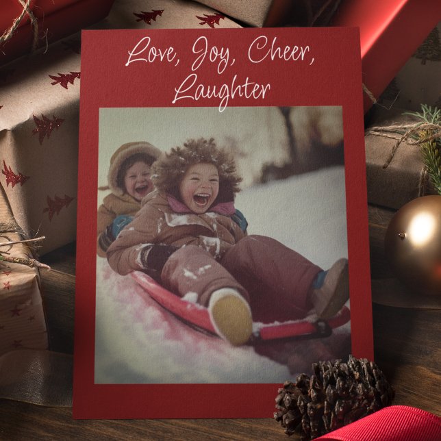 Kärlek, Joy, Skratt Modern minimalistiskt foto Julkort (Skapare uppladdad)