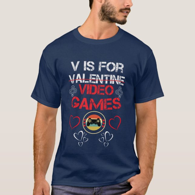Kärlek & Joysticks: Exklusiv Valentine Gamer T Shirt (Framsida)