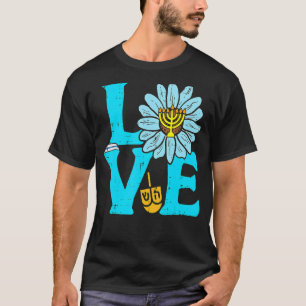 Kärlek judisk Daisy Hanukkah Pajamas Chanukah PJs T Shirt