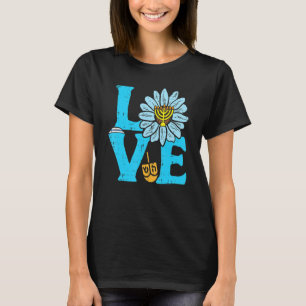 Kärlek judisk Daisy Hanukkah Pajamas Chanukah PJs T Shirt