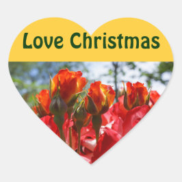 Kärlek jul klistermärken sigill RÖDA Rosor Blommor