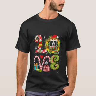 Kärlek jul Landseer Wearing Santa Hat Hund Owne T Shirt