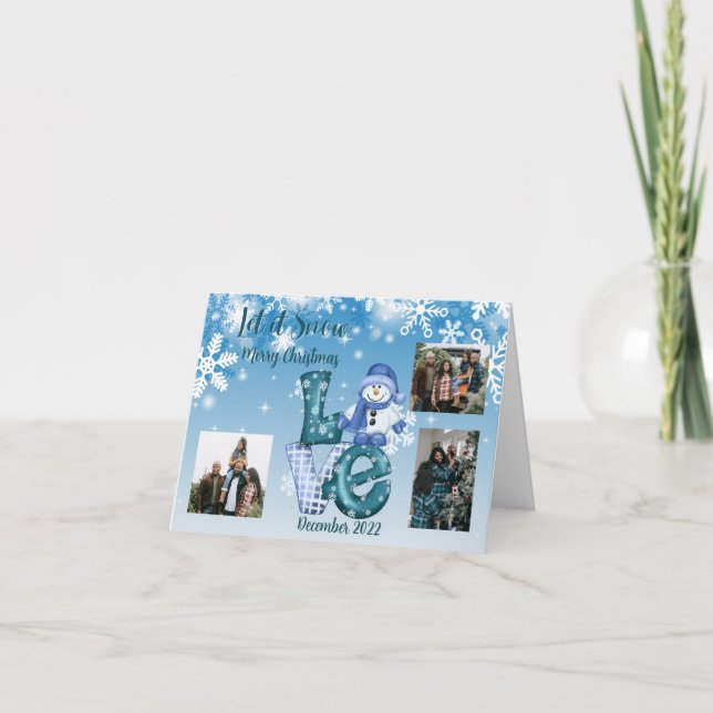 Kärlek julklapp för fotopatkort helgkort (Framsida)