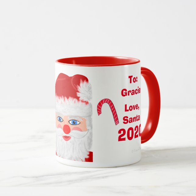 Kärlek jultomten Keepsaké Personalize Mugg (Framsida höger)