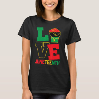 Kärlek Juneteeth Pride Black History Proud Afro Am T Shirt