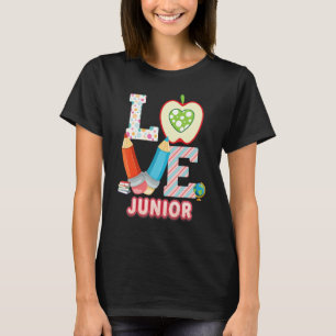 Kärlek Junior Kid Student Teacher Back to school I T Shirt