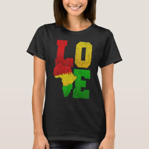 Kärlek Junteonde Afrikan Flagga Karta African Blac T Shirt