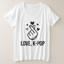 Kärlek, K-POP Fingerhjärta Grafisk T-Shirt
